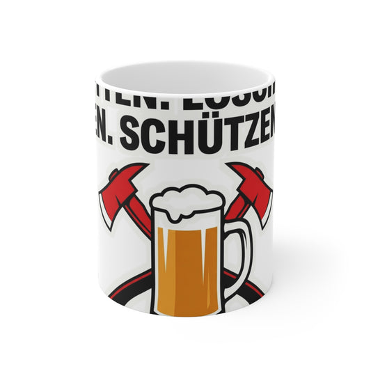 Kaffeetasse – Retten. Löschen. Bier.