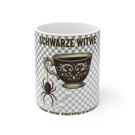Kaffeetasse – Schwarze Witwe