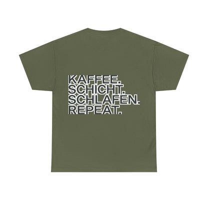T-Shirt – Kaffee. Schicht. Schlafen