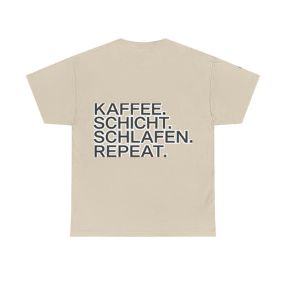 T-Shirt – Kaffee. Schicht. Schlafen