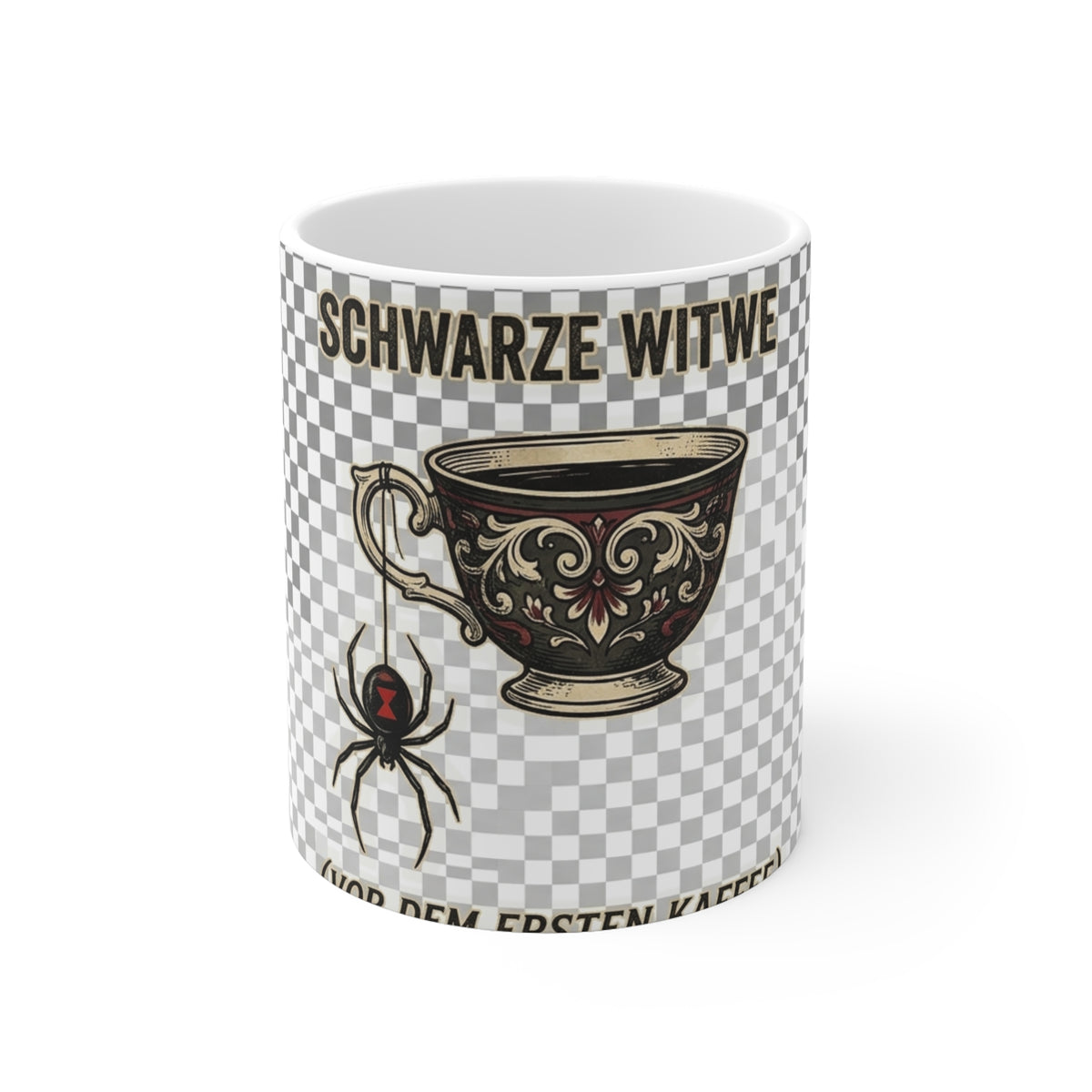 Kaffeetasse – Schwarze Witwe
