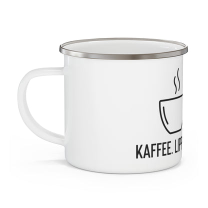 Emaille-Tasse – Kaffee, Lippenstift, Flinte